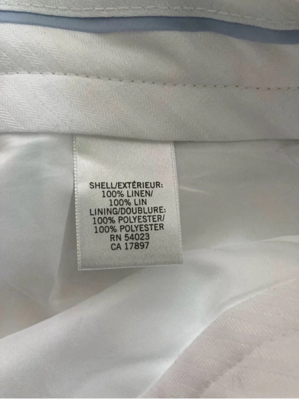 100% Linen Banana Republic White Straight-Leg Pants
